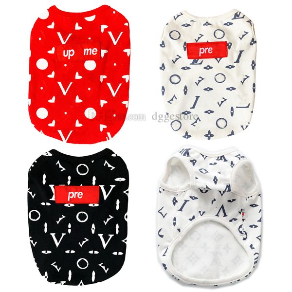 

designer dog clothes brand dog apparel classic old flower pattern fashion summer cotton pets t-shirts soft and breathable puppy kitten pet s