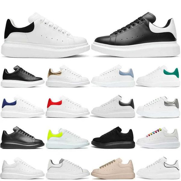 

designer casual shoes leather lace up plateform sneakers mcqueen white black mens womens luxury velvet suede size 35-45