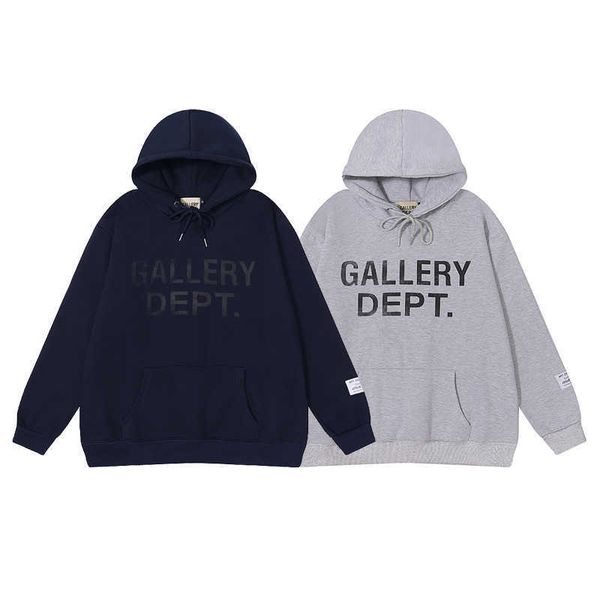 

designer galleryes depts hoody american fashion brand letter destruction basic men's and women's casual plush hoodie, Black