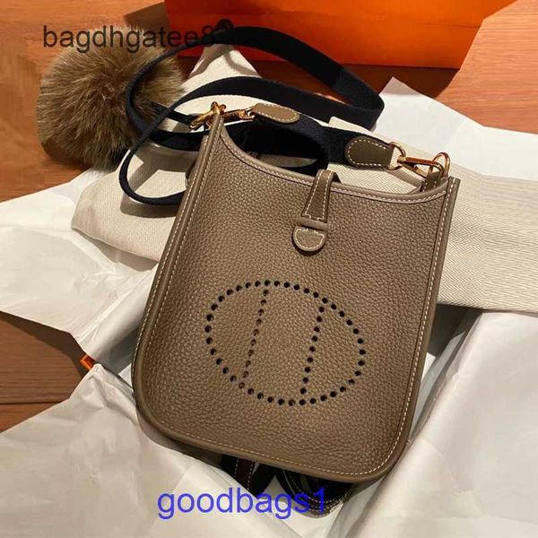 

hollowed designer bag bucket hermee evelyn head layer cow leather litchi women's one shoulder cross evelynes