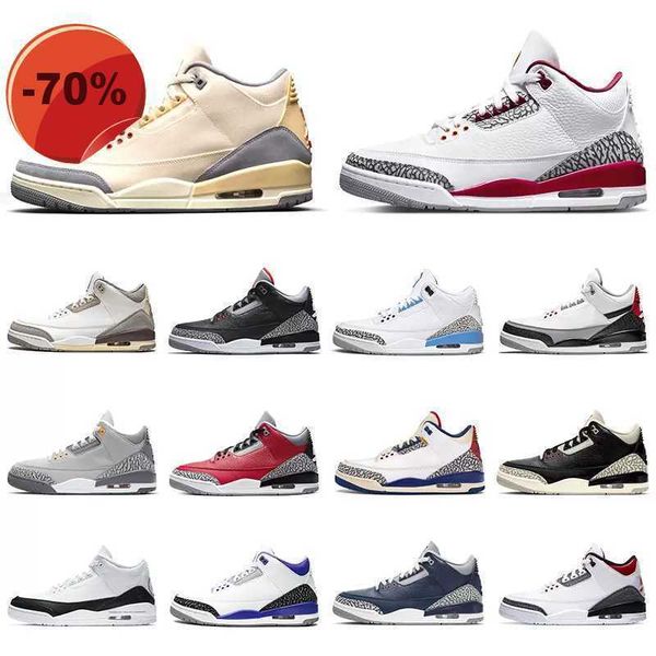 

high shoes 2022 authentic 3 muslin jumpman 3s cardinal red men basketball shoes sail rust pink tinker cool grey black desert cement mens tra