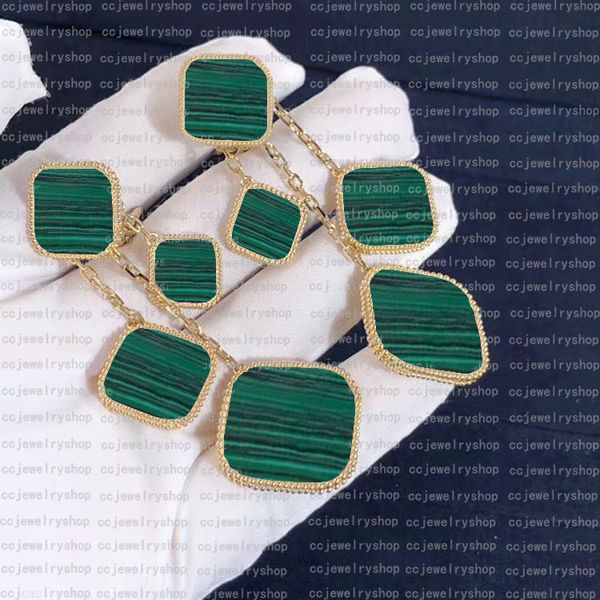 

four motifs designer clover charm earring vintage 4/four leaf clover stud earrings clovers necklaces pendants mother-of-pearl stainless stee, Golden