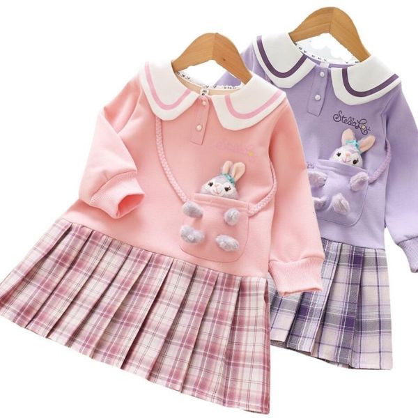 

girls dresses baby college dress long sleeve korean sweater princess children clothing spring autumn fashion clothes for 221208, Red;yellow