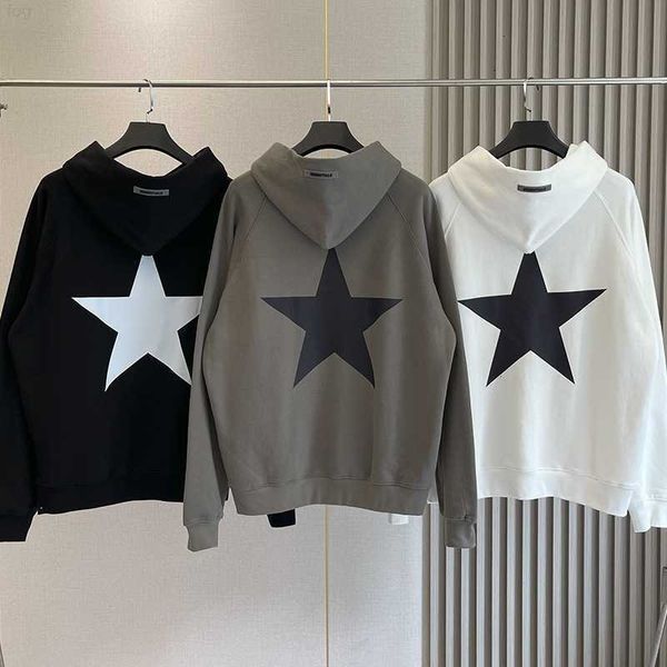 

autumn winter essentials hoodies men sweatshirts pentagram print 100% cotton couples coat fashion oversized hoodie, Black