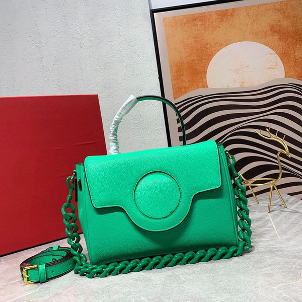 

retro lady messenger bags green lychee pattern european and american fashion leather shoulder bag luxury leather commuter designer ladies ha
