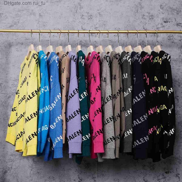 

designer 22ss womens sweaters casual knit dress contrast 6color long sleeve autumn fashion wear letter pattern lady classic ladiesruifu, White;black