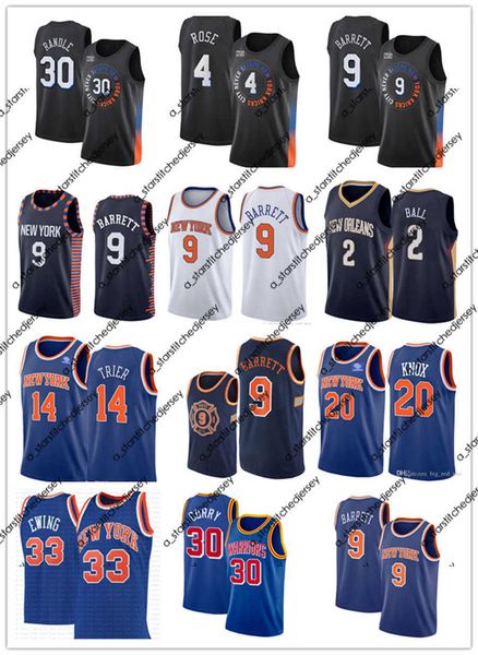 

basketball jerseys new 2022 york jersey rj 9 barrett derrick 4 rose julius 30 randle allonzo 14 trier patrick 33 e w ing basketball jerseys, Black;red