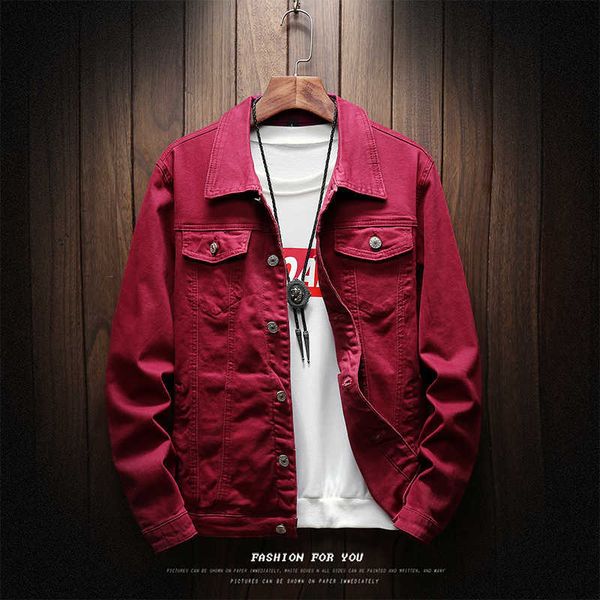 

men's jackets 7 colors solid color denim jacket 2022 spring new men's slim jacket fashion boutique men's youth casual denim j, Black;brown