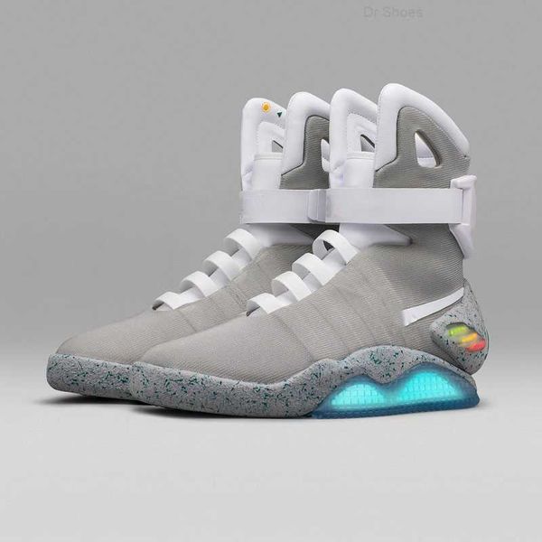 

air mag sneakers marty mcflys led shoes back to the future glow in dark gray mcflys sneakers, Black
