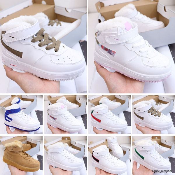 

2022 plush kids shoes 1 shadow triple white black spruce pale ivory washed coral sapphire athletic outdoor designer outdoor sneakers size 28