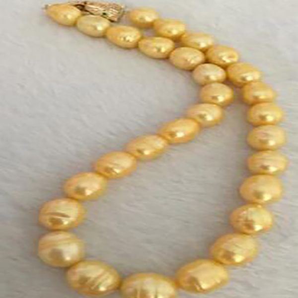 

new fashion jewelry 12-13mm gold pearl necklace 18inch aaaa, Silver