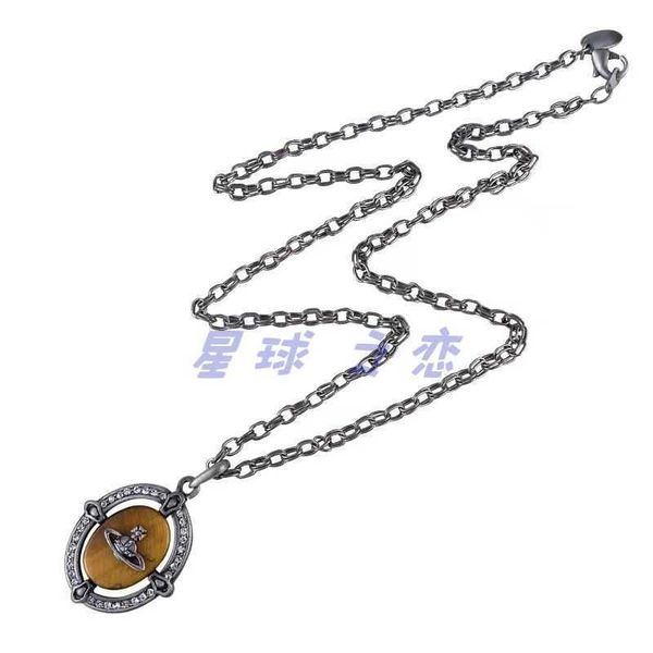 

designer viviai necklace western empress oval necklace middle style, Silver