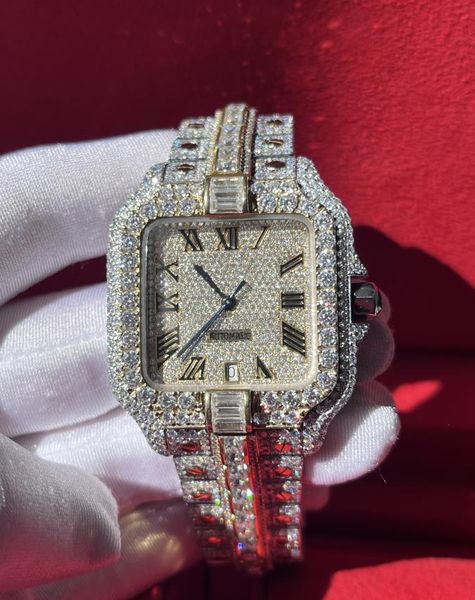

exclusive custom limited edition men's watch carbon silica diamond inlaid sapphire glass eta mechanical movement original box and paper, Slivery;brown