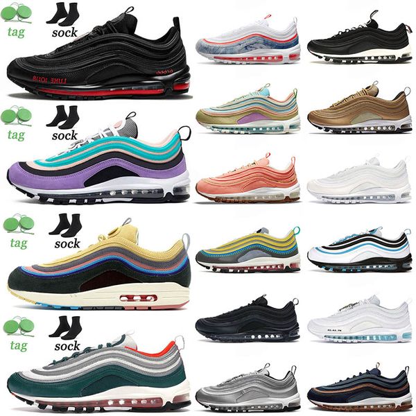 

wholesale mens 97s running shoes silver bullet triple white black sean wotherspoon have a nice day womens sneakers sports outdoor fashion tr