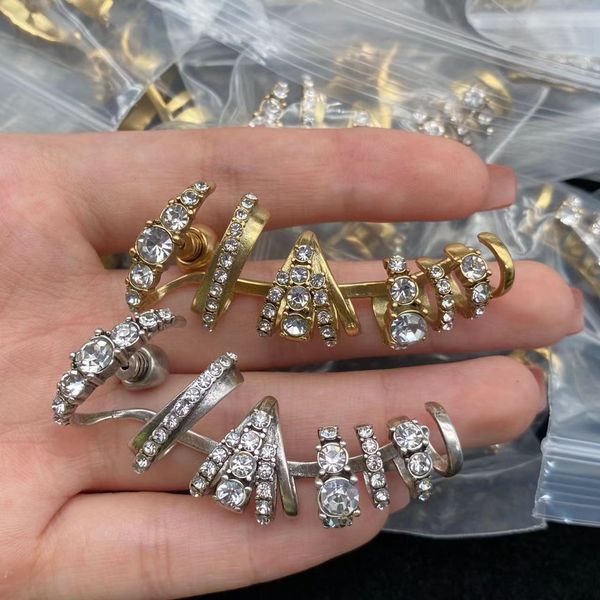 

1 piece ear cuff hiphop rock punk earring ear studs skull skeleton head crystal diamonds earbone clip earrings women's man's hallo, Silver