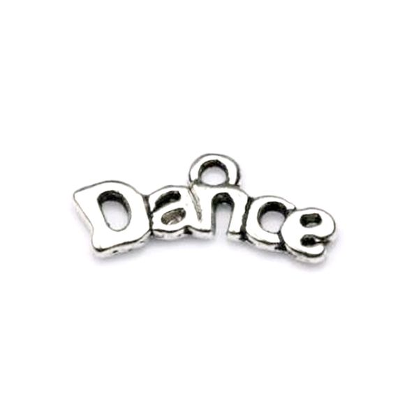 

300pcs charms plates dance 20x9mm antique silver color plated pendants making diy handmade jewelry, Bronze;silver