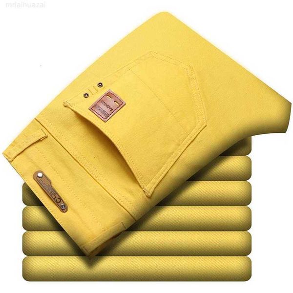 

men's jeans colored stretch skinny 2022 new spring summer korean fashion casual cotton denim slim fit pants male trousers brand9m4x, Blue