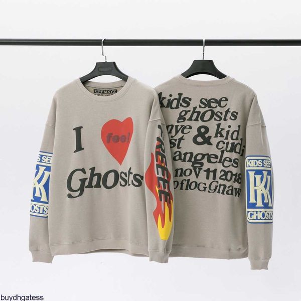 

men's and women's hoodies sweatshirt 22ss 2023 designer kanyes fashion style correct children damn high street foam printing graff, Black