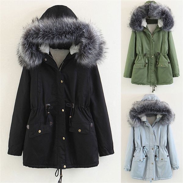 

women's down parka s fleece jackets full zip study windbreaker thickened overcoat solid color warm trendy winter lined 221207, Black