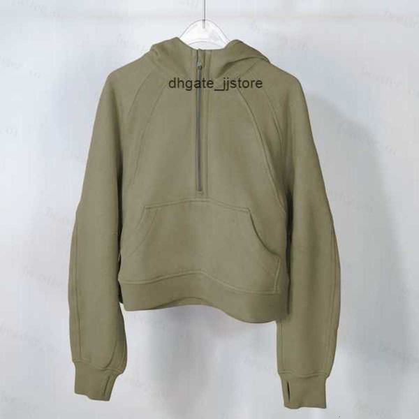 

sweatshirts autumn and winter yoga hoodie scuba womens plus velvet thickening jackets hoodys sports half zipper terry designer
