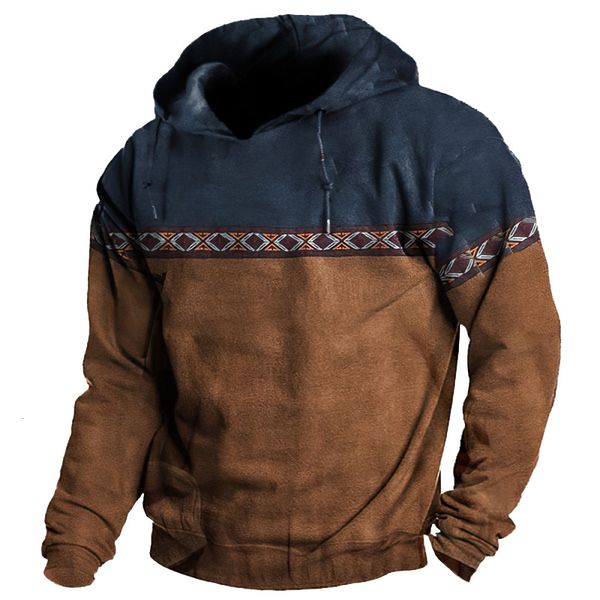 

mens hoodies sweatshirts vintage winter clothing loose casual american western cowboy costume mans sweatshirt streetwear oversized hoodie 22, Black