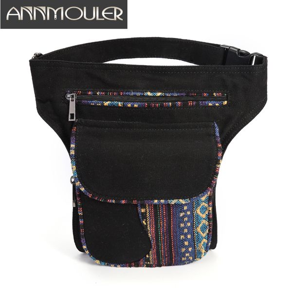 

waist bags annmouler for women bohemian style fanny pack ladies hip patchwork phone pockets large capacity leg purse 221208