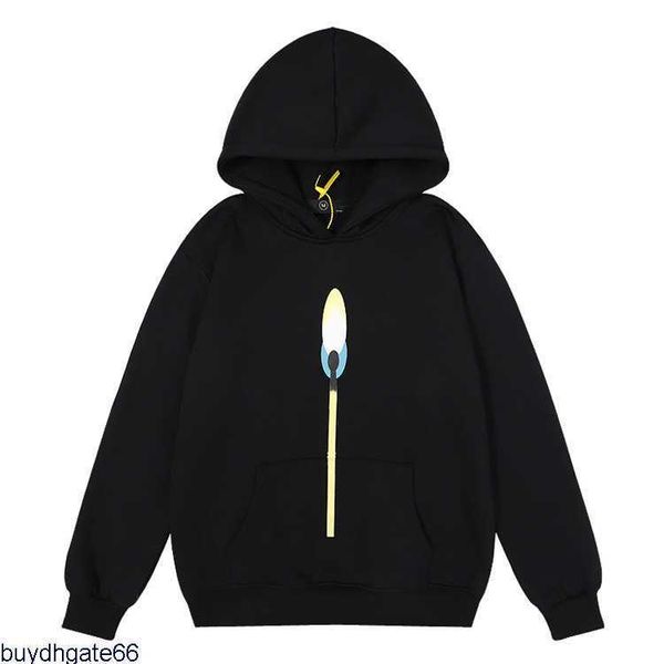 

men's and women's hoodies sweatshirt 22ss designer kanyes fashion style autumn winter high street candle printed casual plush hood, Black