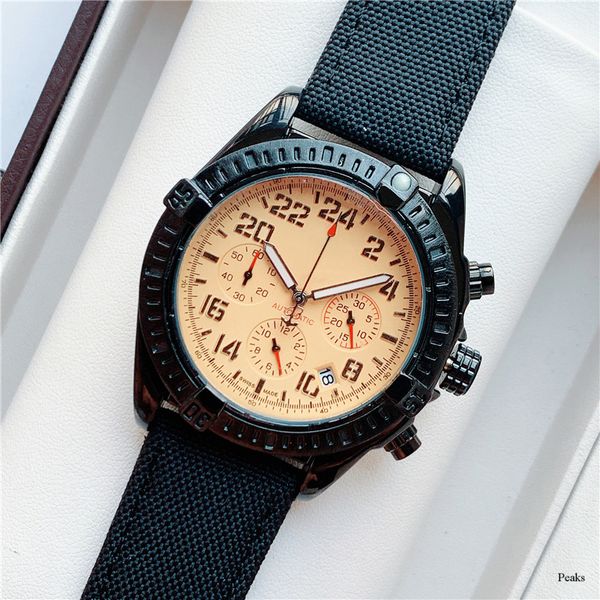 

watches subdial work quartz movement chronograph watch super quality waterproof ocean all black wristwatch analog clock montre de luxe, Slivery;brown