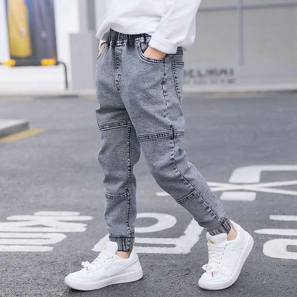 

trousers kids boys jeans baby clothes classic pants children denim clothing infant boy casual bowboy bottoms 4 12 years 221207, Blue
