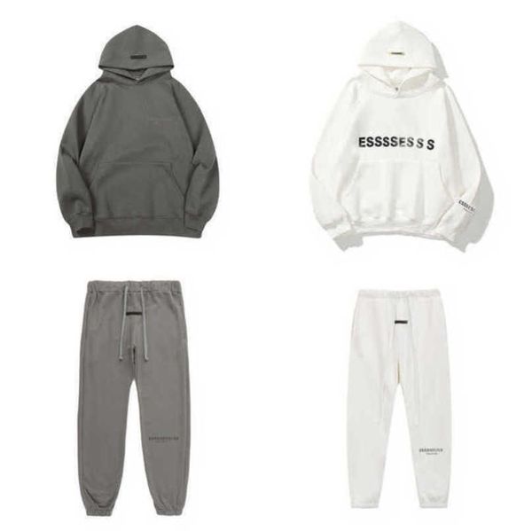 

sweatshirts men's fashion luxury tracksuits essentials letter hoodies men women sportswear hooded pant coat sweater casual pullover co, Gray