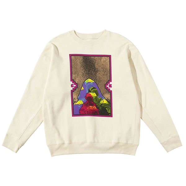 

22fw men's women psychedelic face printing sweatshirt classic autumn winter solid crewneck pullover cartoon high street fashion casual, Black