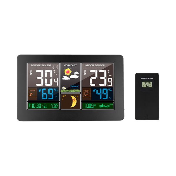 

digital weather station indoor outdoor thermometer hygrometer weather forecast clock temperature humidity with wireless sensor