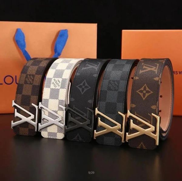 

men v designers belts classic fashion luxury casual letter l smooth buckle womens mens leather belt width 3.8cm with 15c ysl louis vuitton g, Black;brown