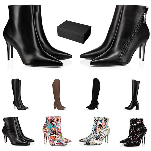 

woman ladies designer boots shoes sneakers women platform high heels booties black chestnut navy smooth leather suede winter ankle knee cl b