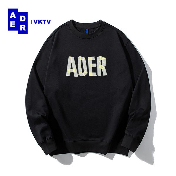 

women's hoodies sweatshirts ader hoodie long sleeve letter print crew neck casual 221207, Black