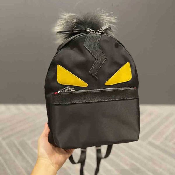 

little monster backpacks women waterproof couple shopping handbag designer shoulder bags leather travel crossbody female backpack with fluff