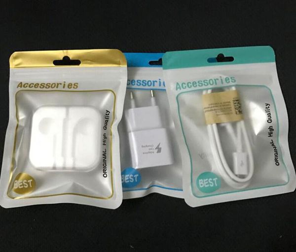

500pcslot 10515cm colorful plastic zipper retail packaging bag for usb cable cord poly pp bag package bags for data line1469469