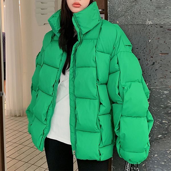 

women s down parkas chic oversized cotton padded women puffer coats female casual loose thicken warm autumn winter jackets overcoats 221208, Black