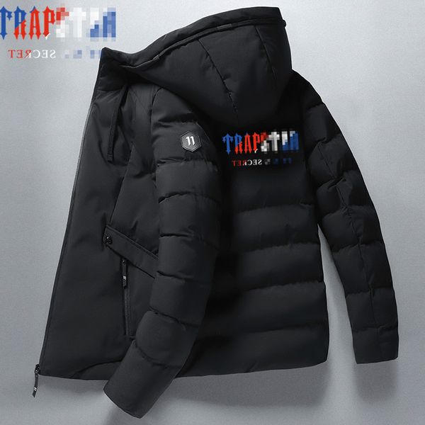 

down jacket men cotton padded parkas fashion coat autumn winter oversized casual thicken outerwear warm coat 4xl, Black