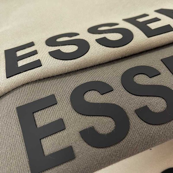 

new men essentials half zip stand collar sweatshirt silica gel print hoodie loose hip streetwear pullover, Black