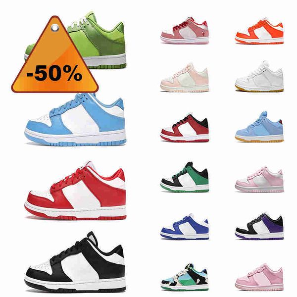 

fashion kids running shoes with tag sbs dunks lows children sneakers chlorophyll unc university red black white pink blue boy girls