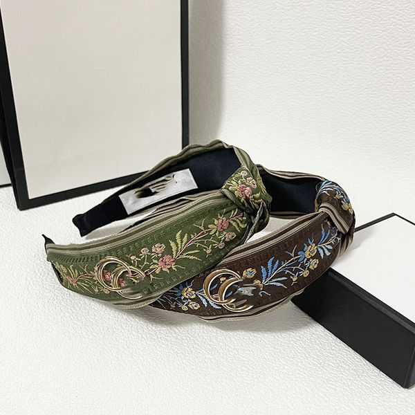 

designer hair hoop fashion classic hair accessories korean national styles embroidery hairpin vintage letter g wide brim headband headwear l