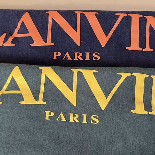 

lanvin designer mens t shirt high street hand-painted splash-ink printing tees fashion brand t shirts summer size s-xl, White;black