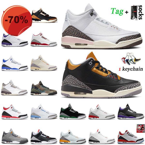 

high shoes wholesale authentic fashion jordens 3 women mens basketball shoes retro j3 jumpman 3s fire red 2022 black gold neapolitan dark mo