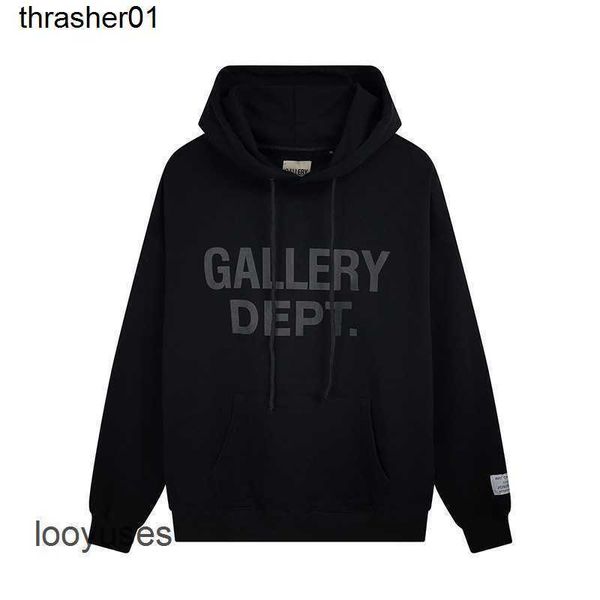 

men's hoodies designer sweatshirts mens galery dept sweater fashion label front letter printing loose fashion brand hoodie, Black