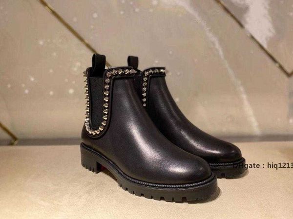 

red-bottoms shoes christians perfect winter boots black calfskin leather women's red capahutta ankle boot fashion design gid