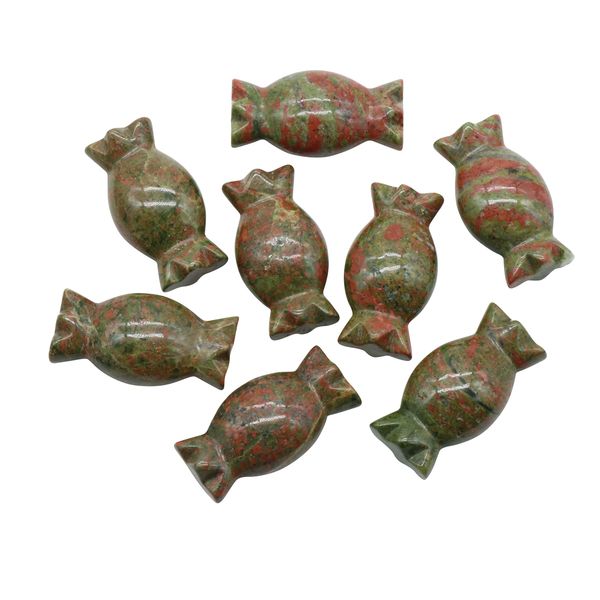 

natural candy figurine stones reiki healing unakite color quartz hand carved sweets for halloween christmas gift, Black