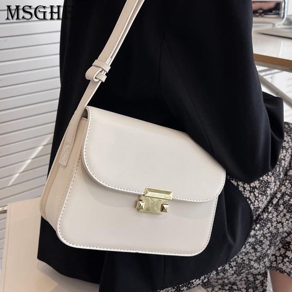 

shoulder bags pu leather crossbody flap sling for women 2022 summer fashion travel handbag simple side bag