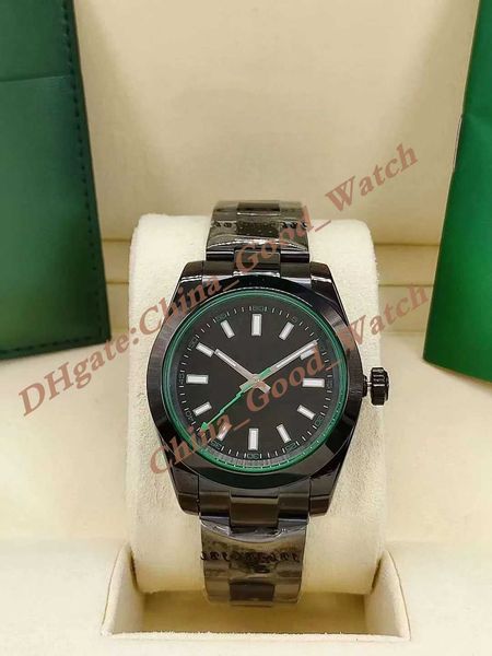 

40mm watches for men watch men's automatic all black steel bracelet silver 116400 wristwatches christmas gifts original box, Slivery;brown