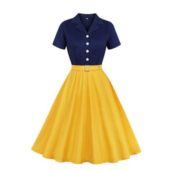 

new 2022 short sleeve dress stitching large women's dress, Black